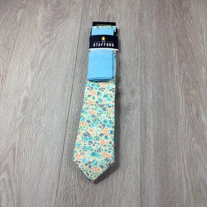 Stafford Yellow Floral Pocket Square Cloth Tie
